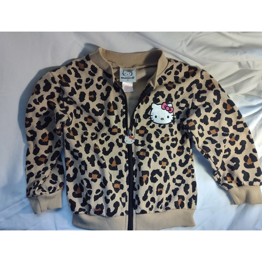 Girl's Hello Kitty 4T Jacket leopard Print Zip Up